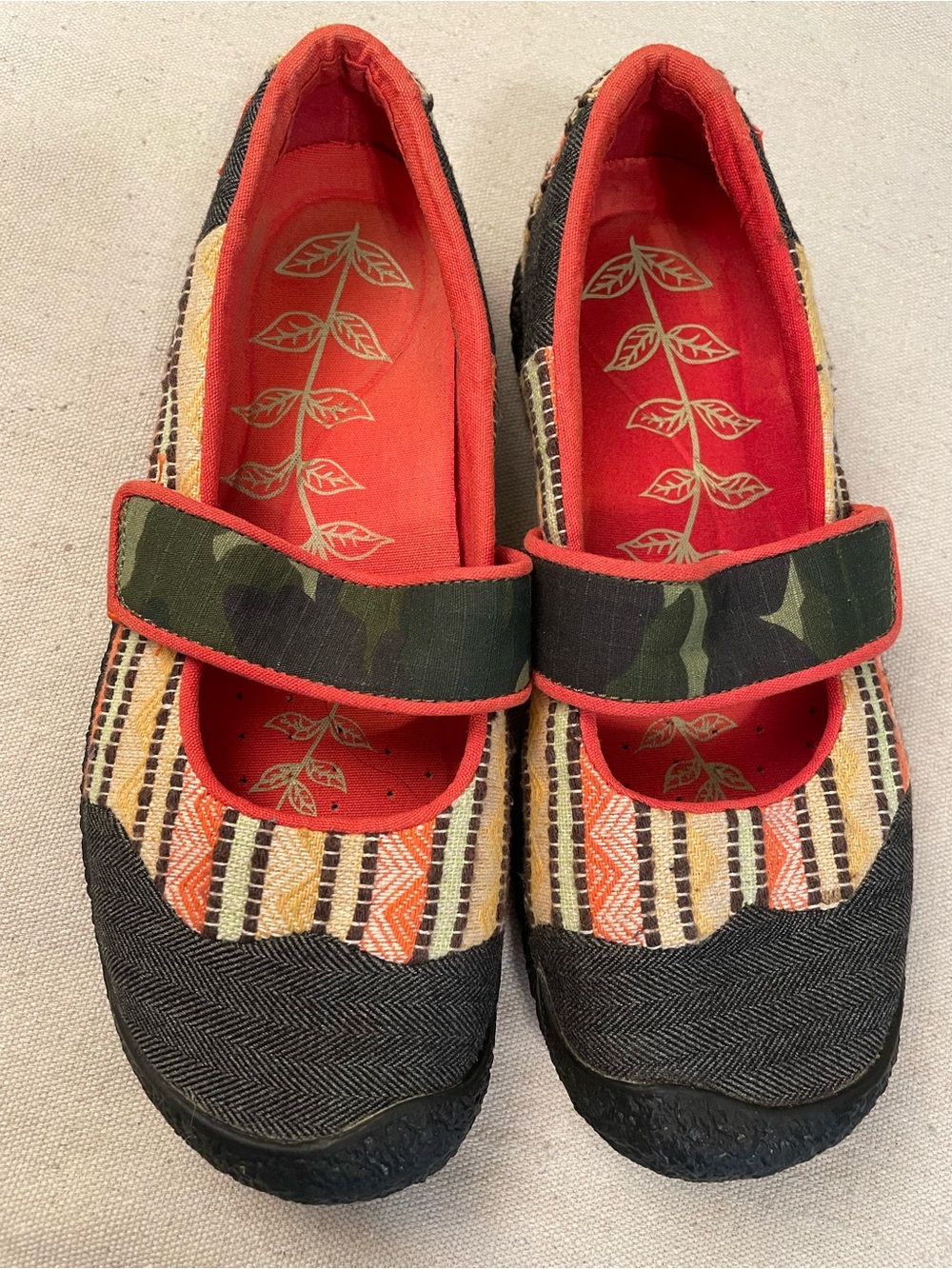Keen Women’s Mary Jane Canvas Shoes, Colors of Orange, Gray, Green and Yellow - Picture 15 of 15